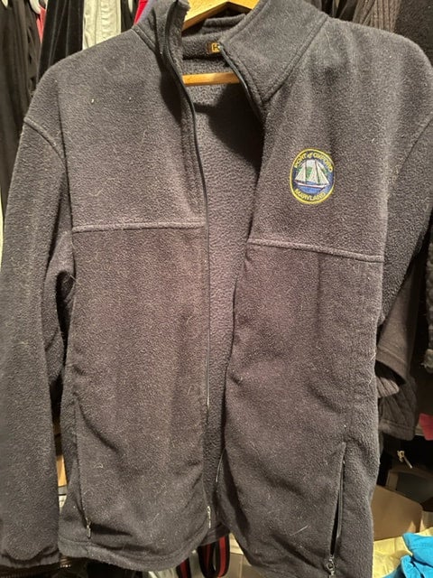 Fleece Full Zip Jacket with Oxford emblem Navy Blue or Sage Green